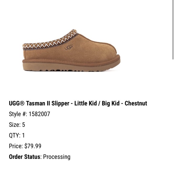 UGG® 5 Tasman II Slipper - Little Kid / Big Kid - Chestnut - Picture 10 of 10